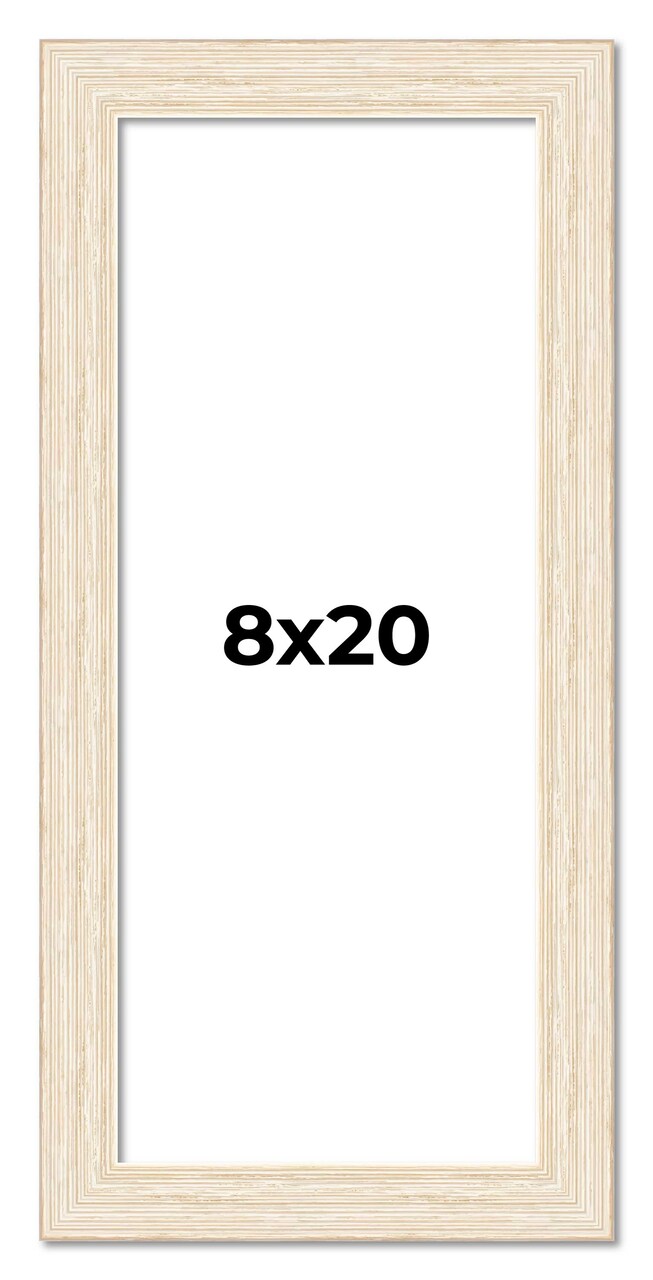 8x20 Wide Barnwood Picture Frame with UV-Resistant Acrylic & Acid Free Backing, Available in 6 Paint Finishes - Grey, Brown, White, and Black